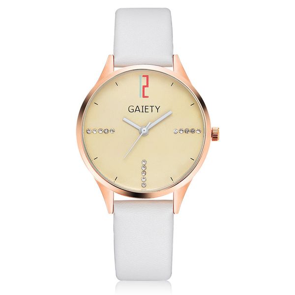 

2019 women leather band analog quartz round casual fashion wrist watch women watches luxury %9, Slivery;brown