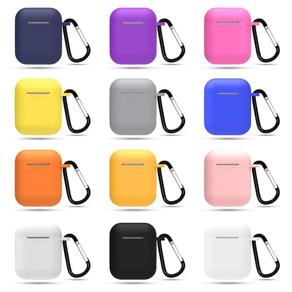 

Bestsin Silicone For Apple Airpods Proof Protector Cover Pouch Anti Lost Case Wireless Earphone Accessories White Black Red