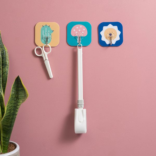 

creative cute kitchen apartment home storage wall hook strong load-punch-clothes hanging sundries hook