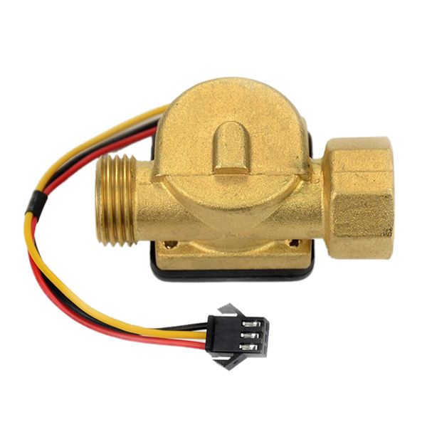 

gtbl 1pcs g1/2 water flow sensor dn15 f=10q 1-30l/min hall flow meter copper water control machine heater flowmeter