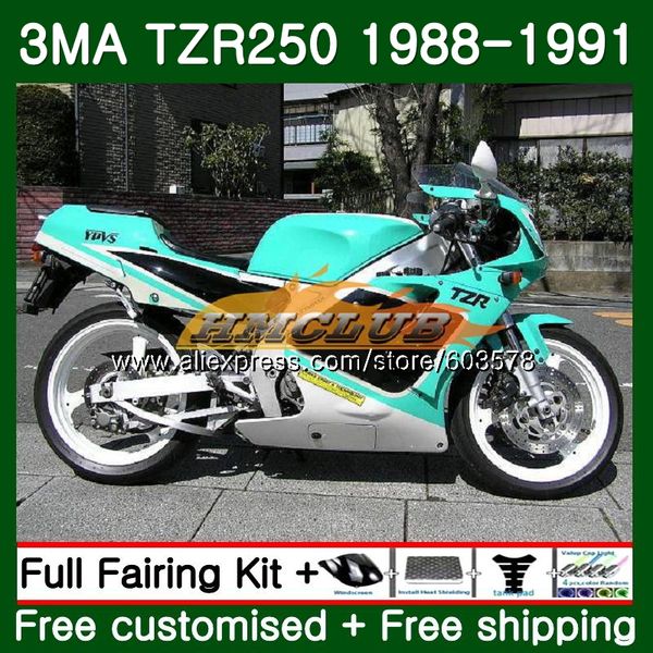 

body for tzr-250 3ma tzr250 1988 1989 1990 1991 121cl.34 tzr250rr tzr250 ypvs tzr 250 88 89 90 91 cyan white fairing, Black