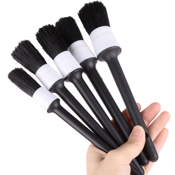 

5pcs car brush cleaning natural boar hair brushes auto detail tools wheels dashboard car cleaning tool