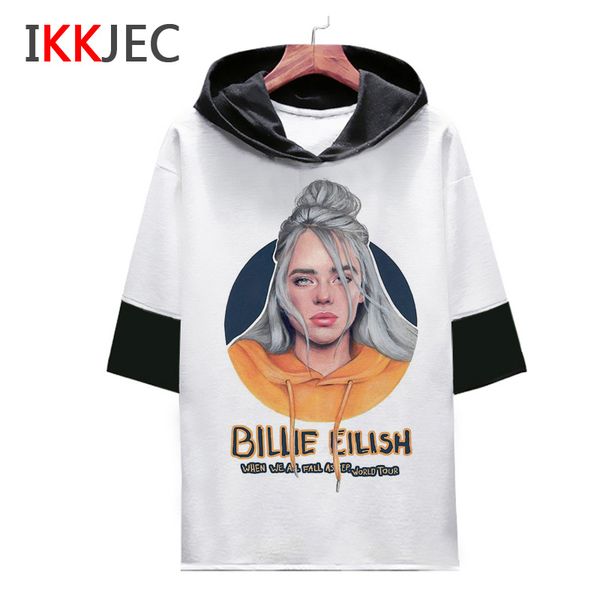 

billie eilish t shirt print funny men male/women tee shirts casual 2019 t-shirt tshirt o-neck fashion hip hop summer streetwear, White;black