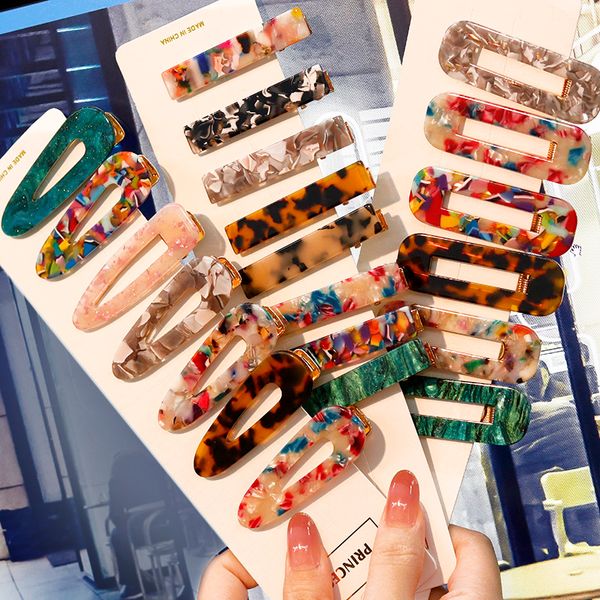 

hair accessories poxam fashion 1set women girls acrylic geometric clips sweet headwear hairpins bb clip styling tools barrettes