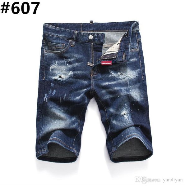 

men's shabby ripped skinny jeans fashion shorts jeans slim motorcycle motorcycle riding casual denim hip hop men's jeans #203, Blue