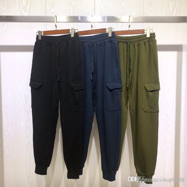 

mens casual pants tide brand side pockets decorative terry fabric pants trend street couple sweatpants, Black