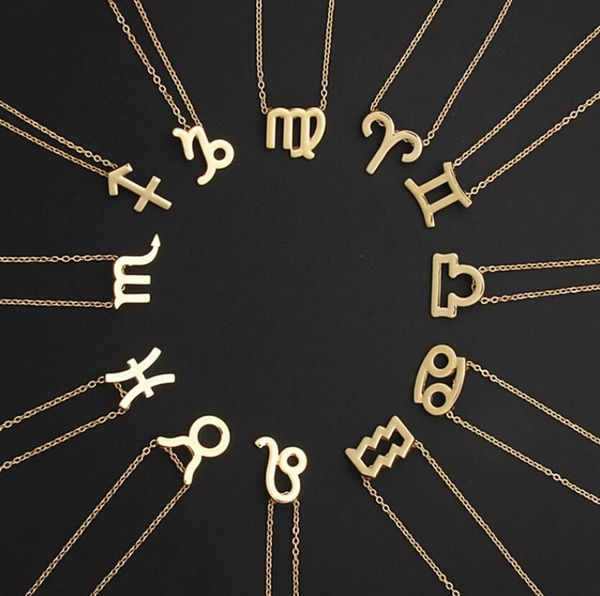 

gold silver color star zodiac sign 12 constellation necklaces & pendants choker necklaces for women long chain necklace bijoux femme