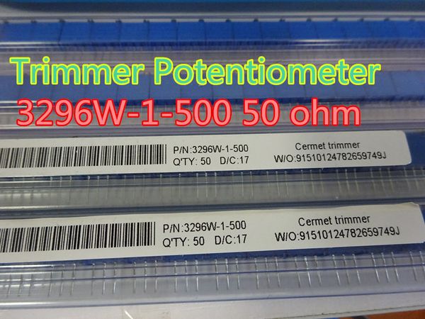 10 pçs / lote acabamento pote potenciômetro 3296W-1-500LF 3296W 500 50 ohm em estoque