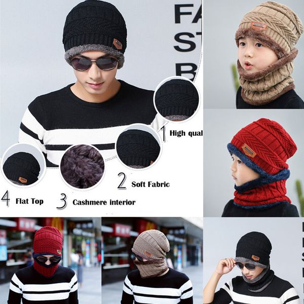

brand new шарф hat set женщины kid мужчины теплая вязаная шапочка шейный череп шапки зима, Yellow