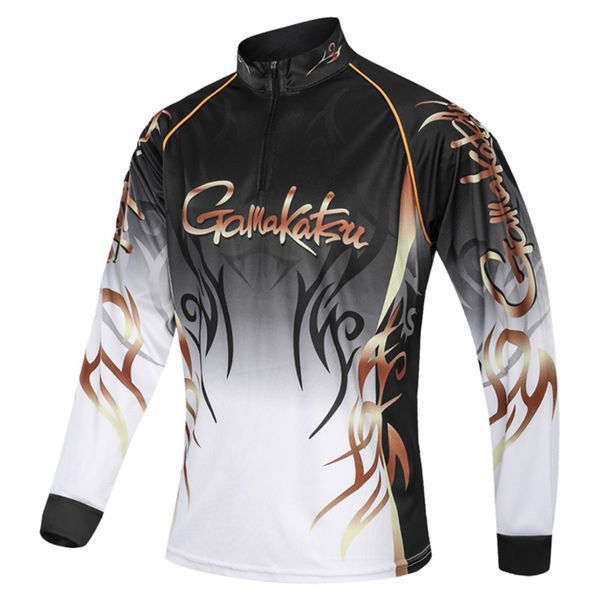 

summer fishing clothings quick sun protection fishing shirts anti-uv camping hiking clothes jerseys, Camo;black