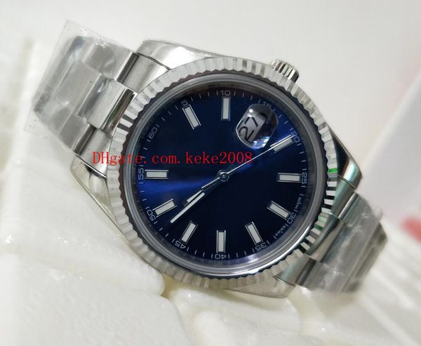 

good wristwatches 41mm 126334 datejust stainless steel blue luminescent asia 2813 movement automatic mens watch watches, Slivery;brown