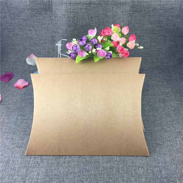 

20pcs/lot 30x21x3.5cm natural retro style paper boxes with pillow design portable bags pouches storage dried petals money gifts
