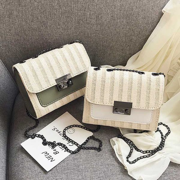 

women's bag summer bag shoulder new 2020 popular striped crossbody wild ins chain