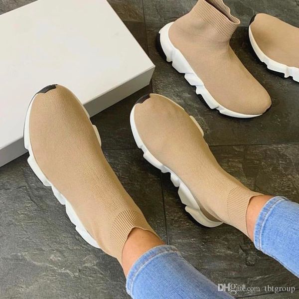 

beat designer sneakers en maille stretch speed trainer black tan men speed mid-trainer sock sneakers casual shoes runners shoes