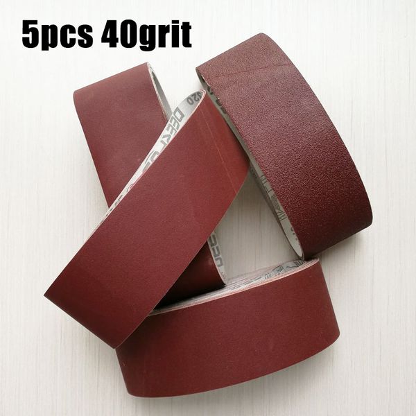 

5pcs/set 75 * 533mm 40/ 60/ 80 /120/ 240/320grit soft cloth sanding belts grinding polishing accessories handicrafts wood metal