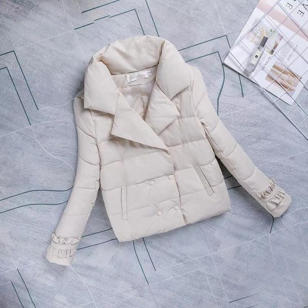 

short cotton coat women 2019 new winter parka jacket women's clothing double-breasted down cotton jacket padded female, Black