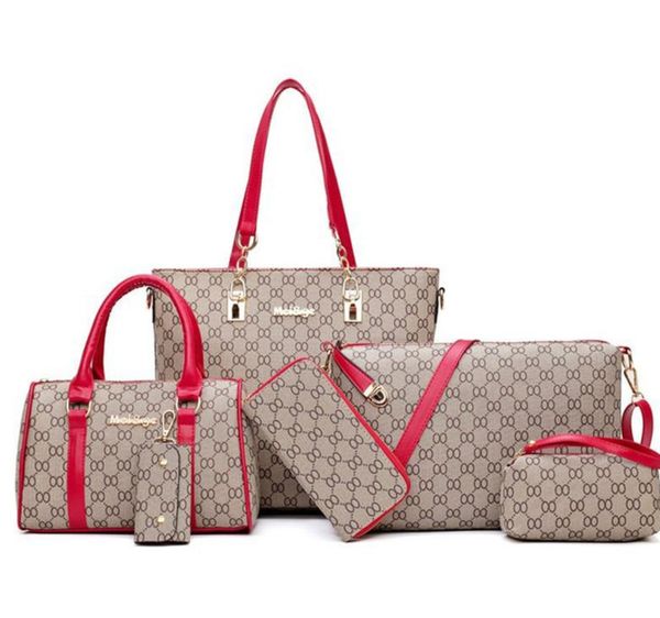 

pink sugao 5 colors lattice 6pcs/set fashion handbag lashes designer handbags tote bag cross body bag women messenger shoulder bag