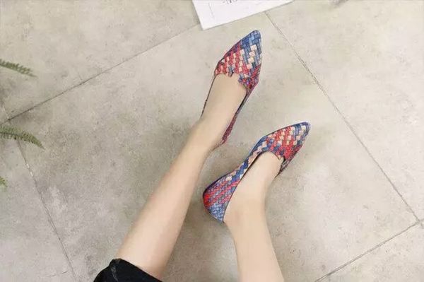 

0729 cqc3 popular womens fashion comfortable shoes style ladies flat shoes leather soft soles shoes with box