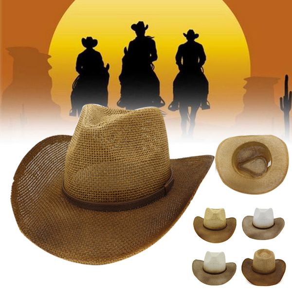 

summer hats for women cap men woven straw cowboy hat classic cattleman cowgirl straw hat chapeu feminino sombrero mujer verano, Blue;gray