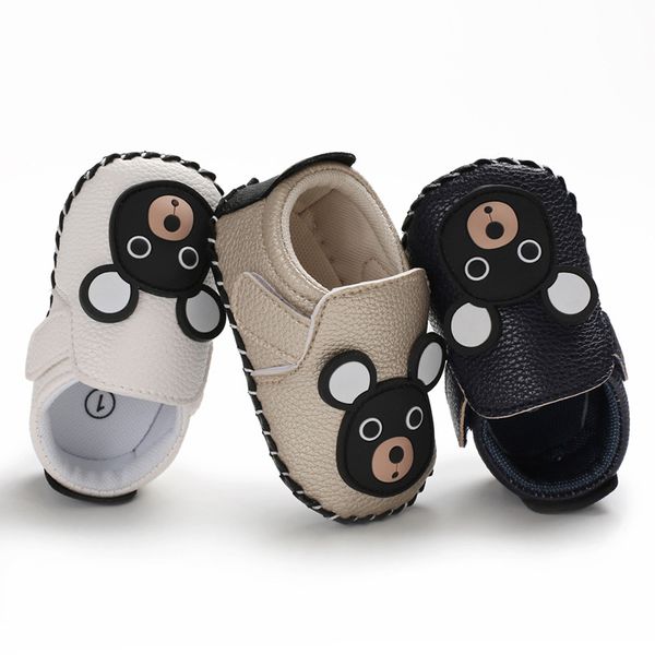 

bear cartoon pattern pu soft bottom spring and autumn toddler shoes