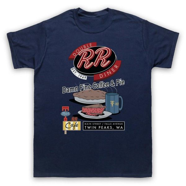 

twin peaks double r diner damn fine coffee & pie lynch adults & t-shirt, White;black