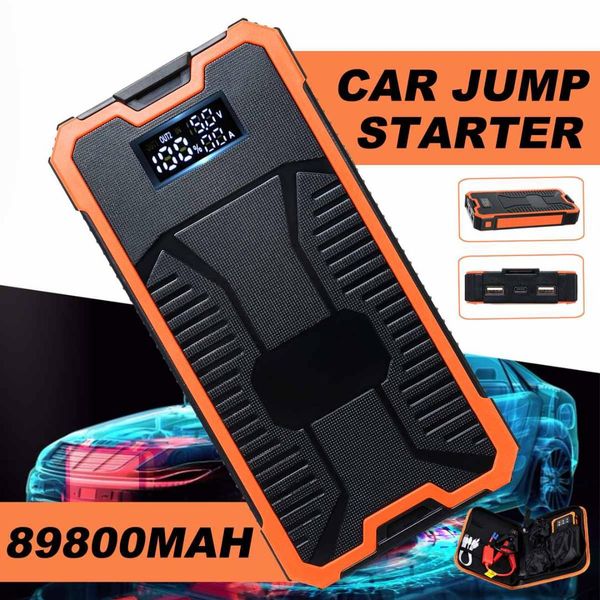

89800mah 12v high capacity car jump starter portable digital display power bank fast charger dual usb output for car battery