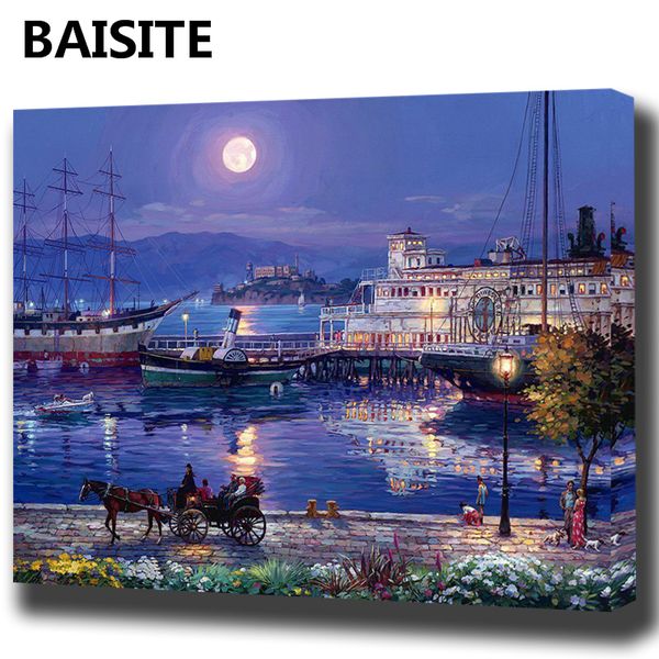 

baisite diy framed oil painting by numbers flowers pictures canvas painting for living room wall art home decor e920