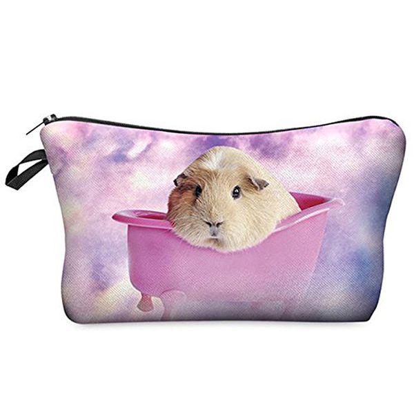 

super funny 3d printing women cosmetic bag multifunction pencil holder (hamster