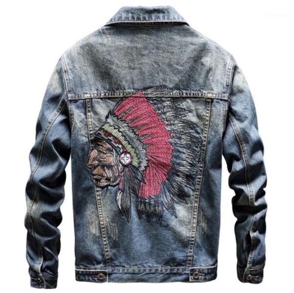 

jackets denim jackets street style fleece loose long sleeved lapel neck fashion mens jackets embroidery mens designer, Black;brown