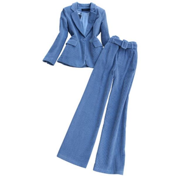 

fashion suit suit female fall / winter new casual corduroy female + wide leg pants two-piece women, White;black