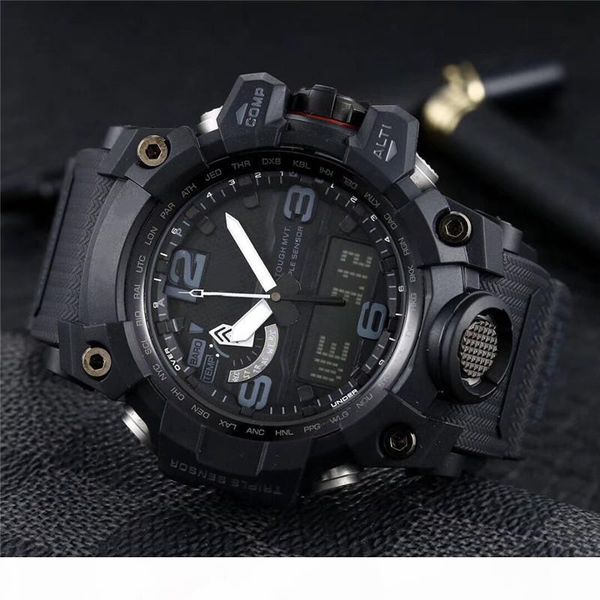 

mens sport watch resin digital display led light compass function men watches quartz battery movement waterproof mud wristwatch, Slivery;brown