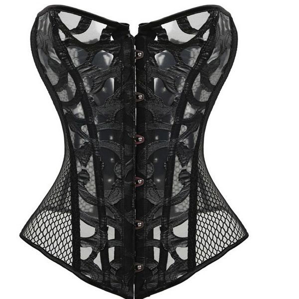 

women steampunk black overbust corset bustier gothic basque boned lingerie sets plus size buckle corsets in summer 930, Black;white