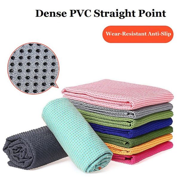 

fitness yoga mat non-slip towel yoga blanket fitness mat towel superfine fiber straight line solid sports mats 183x63cm