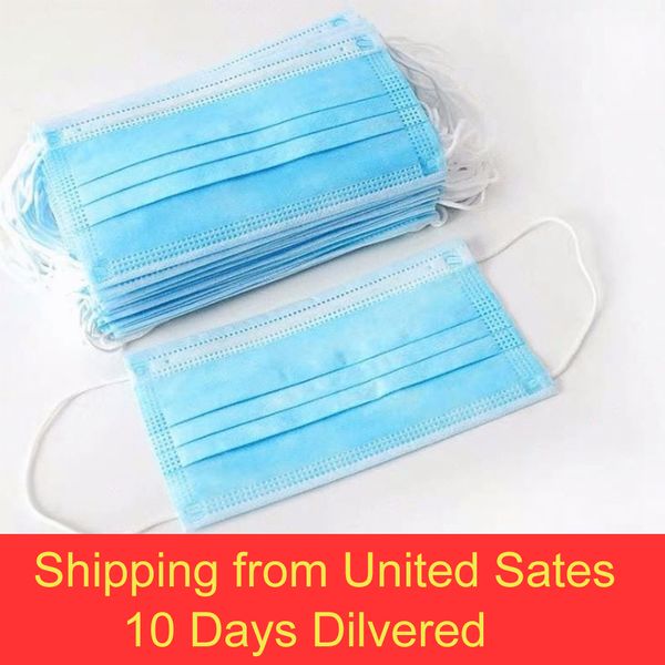 

50pcs disposable facial protective cover masks set for 3 layers dustproof mask anti-dust salon earloop