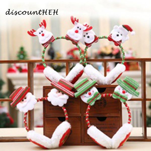 

christmas headwear with ear sleeve santa claus snowman elk bear designs headhand christmas decoration supplies