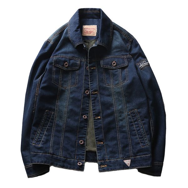 

mens designer amecaji large size casual tooling denim jacket 66008, Black;brown