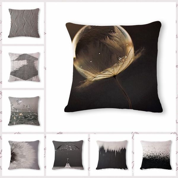 

beautiful abstract geometry pattern cotton flax pillow back cushion