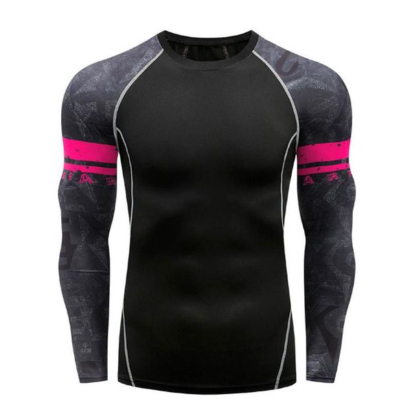 

mens compression shirts 3d teen jerseys long sleeve t shirt fitness men t-shirts tights gym clothing fitness, Black;blue