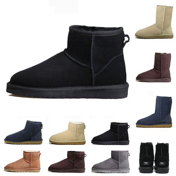 

New Luxury Designer Snow Boots WGG Womens Australia Classic Snow Boots Ankle boots Black Grey chestnut navy blue Women girl Size US 5-10