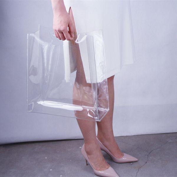 

fashion pvc transparent handbags shopping bag jelly clear handbag tote bag summer waterproof reusable eco foldable beach bags