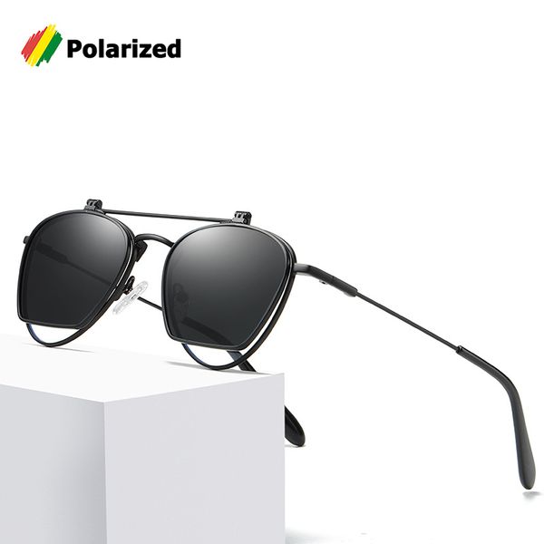 

jackjad 2019 fashion flip up lens aviation style polarized sunglasses cool vintage brand design sun glasses 201914, White;black