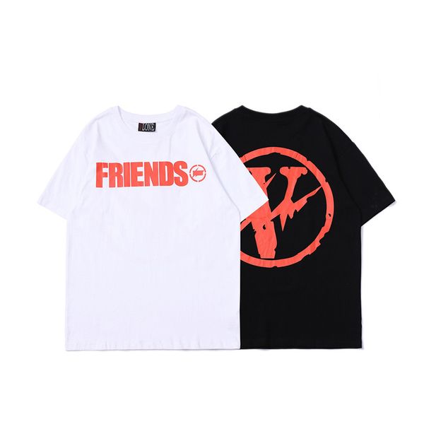

лђа веѬи vlone friends printed women men t shirts Ѭойники ип оп ђлина одежда vlone friends лопо, White