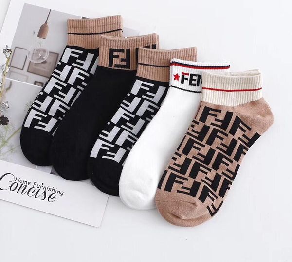 

5 pairs box new luxury cotton men socks popular business woman socks breathable fashion casual short pairs socks winter spring 6626, Black;white