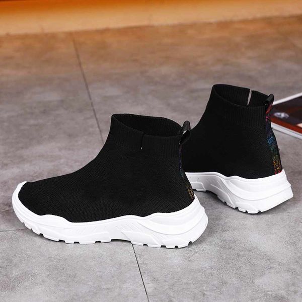 

new winter speed runner knit sock shoe original fashion wild trainer runner sneakers fashionable mens women sports shoe jogging shoes, Black
