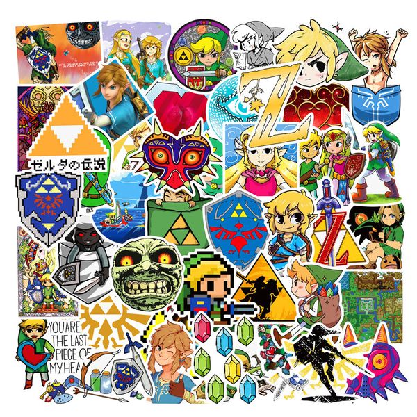 

47pcs legend of zelda anime icon animal cute decals guitar fridge bicycle stickers gifts for children to lapsuitcase f4