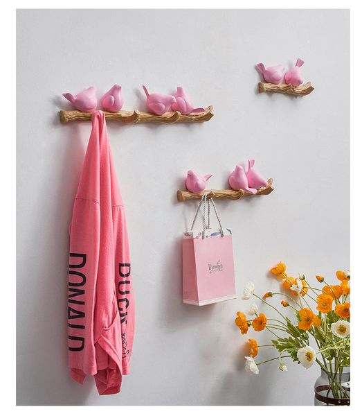 

nordic 3d bird hook diy simple coat wall coat rack living room bedroom wall hanging hook key frame home decoration rack 2 colors