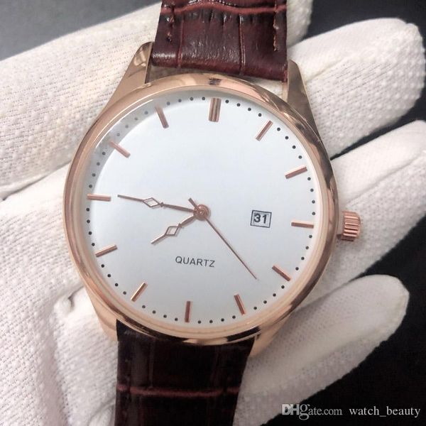 

new quartz watches fashion life waterproof calendar mens watches leather strap wristwatches luxury business men watch wholesale, Bronze;slivery