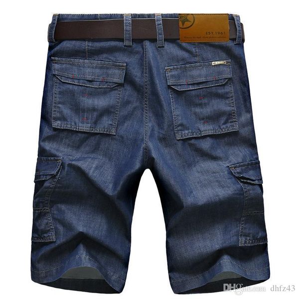 

icpans casual short mens cargo denim shorts jeans clothing bermuda summer cotton shorts breathable denim shorts t200521, Black