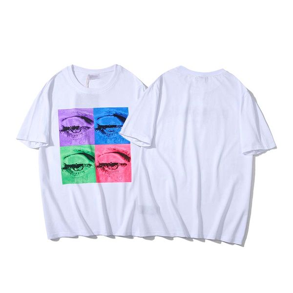 

2020/angelss europe american tide brand luxury designer tee men women short-sleeved t-shirt colorful eyes tears lcouple t-shirts, White;black