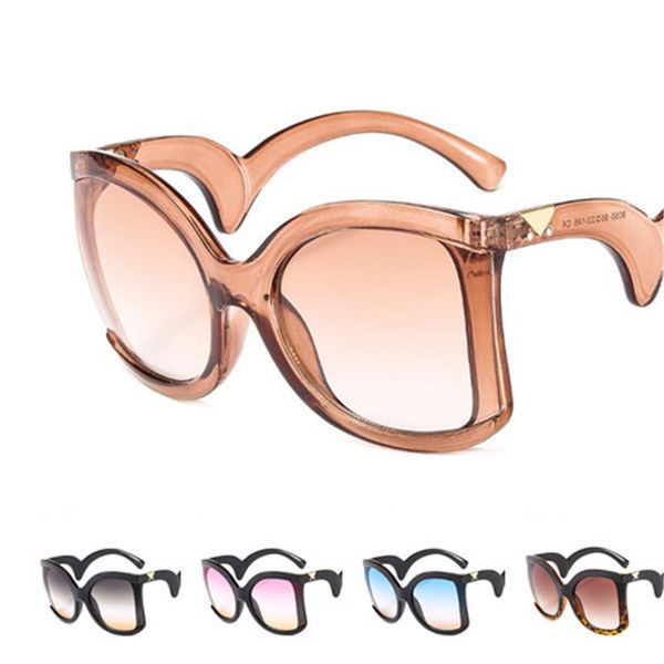 

fashion women personality sunglasses gradient color sun glasse goggles anti-uv spectacles wave leg eyeglasses adumbral a, White;black